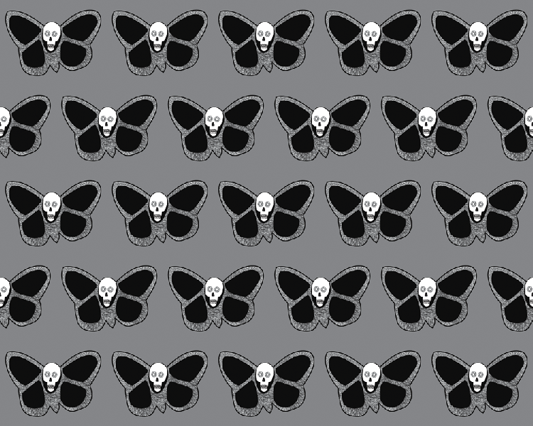 Butterfly skull wallpaper swatch