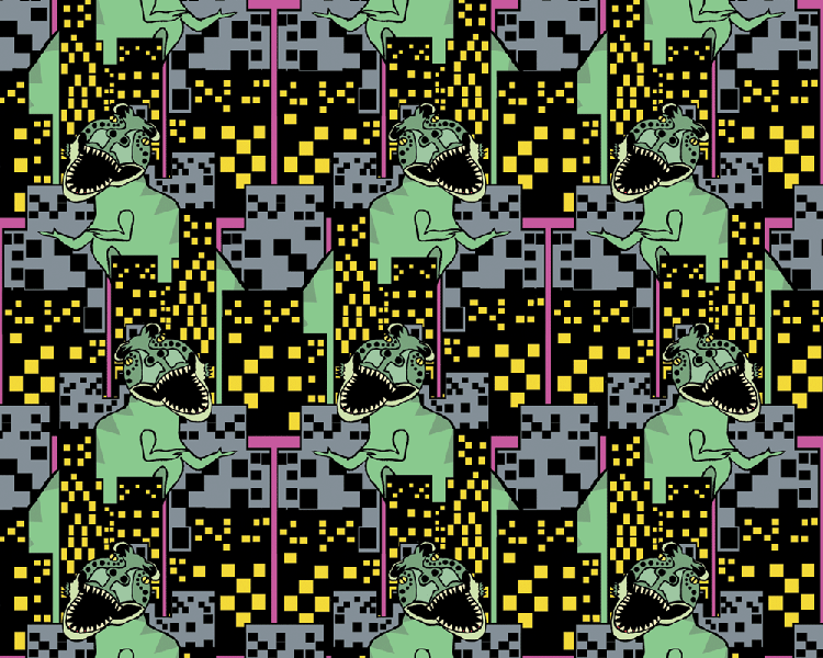 Flats monsters wallpaper swatch