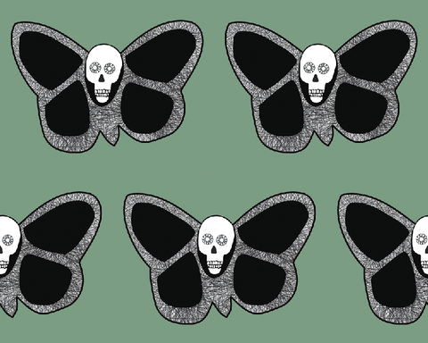 b&b wallpaper - butterfly skull giant