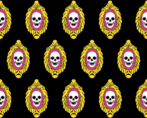 b&b wallpaper - skull frame