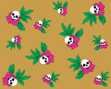 Skull rose wallpaper swatch