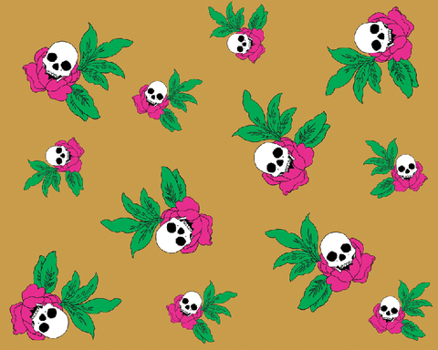 b&b wallpaper - skull rose